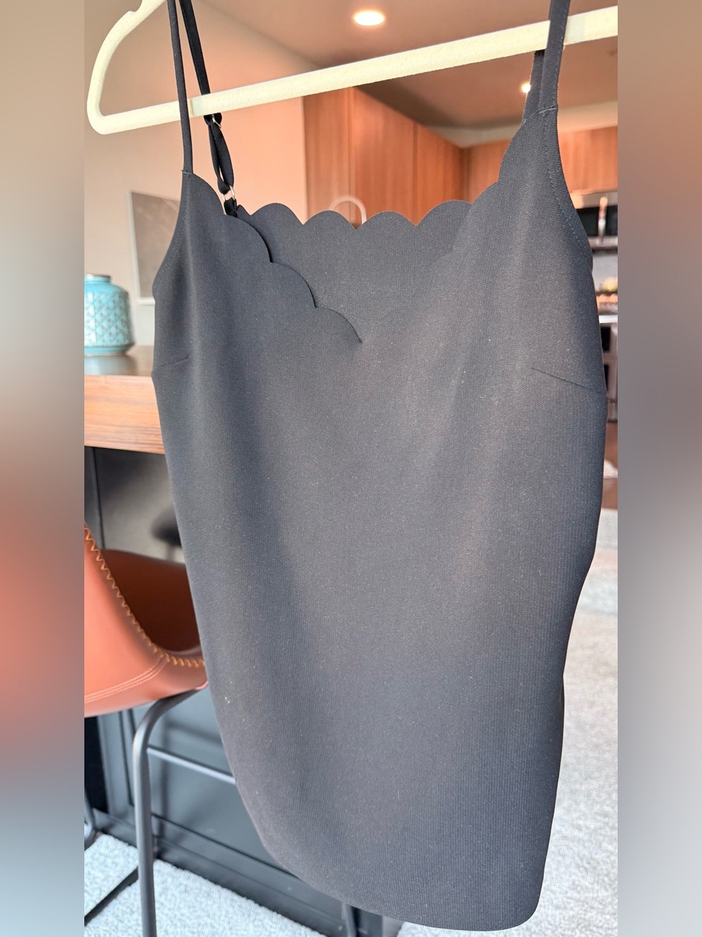 Ted Baker Black Scalloped Neckline spaghetti strap top. Siina
